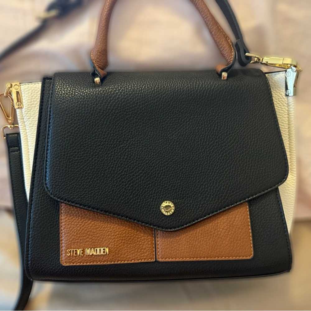 Steve Madden Two-Tone Handbag w shoulder strap- LIKE NEW!